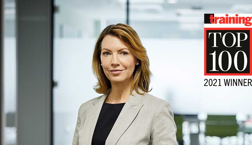 Business woman posing in office